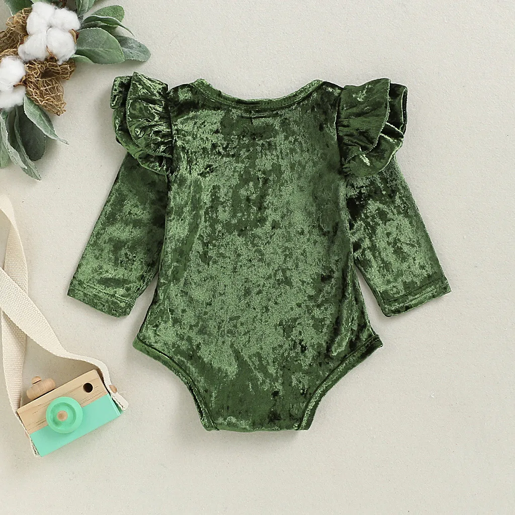 Боди с длинными рукавами и рюшами для новорожденных мальчиков девочек