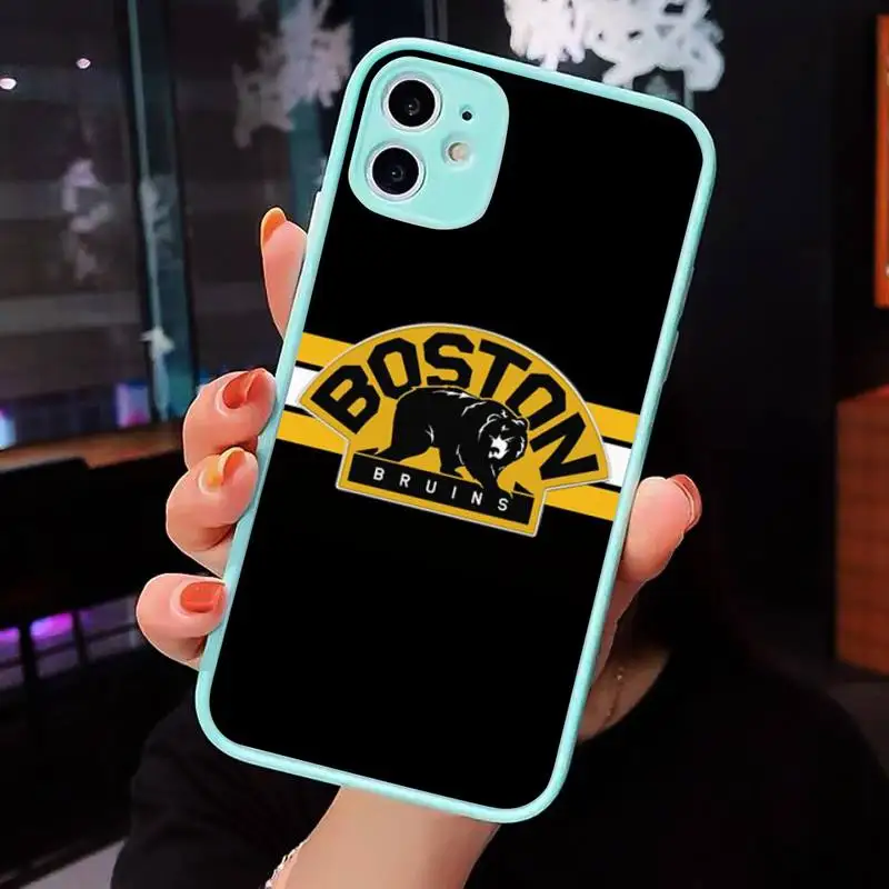 

Boston Smare Luxury brand Phone Cases Matte transparent For blue iPhone 12 Mini 11 Pro XR XS Max 7 8 Plus X Back Cover
