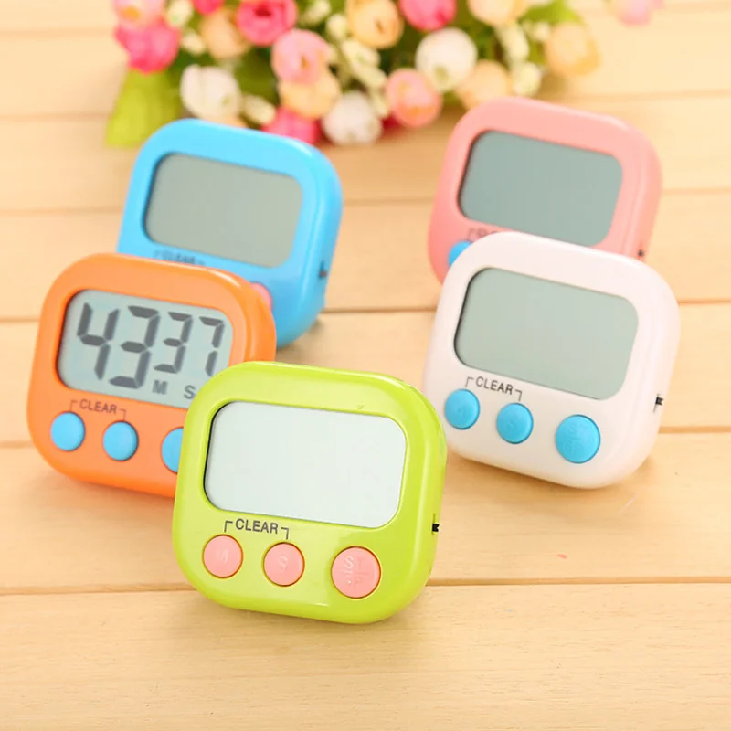 

1PC Digital Kitchen Timer Magnetic Backing Stand Countdown Alarm Mini LCD Digits Loud Alarm