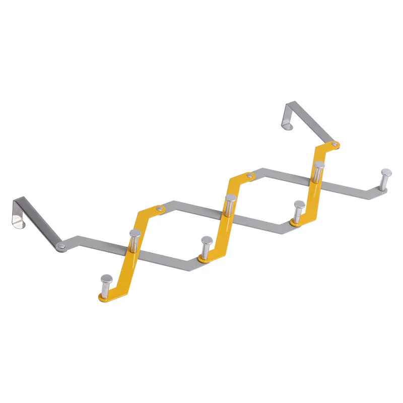 

Two-color Thick Door, Retractable Seven Hooks, Free Installation of Clothes, Hats and Tie Storage Rack