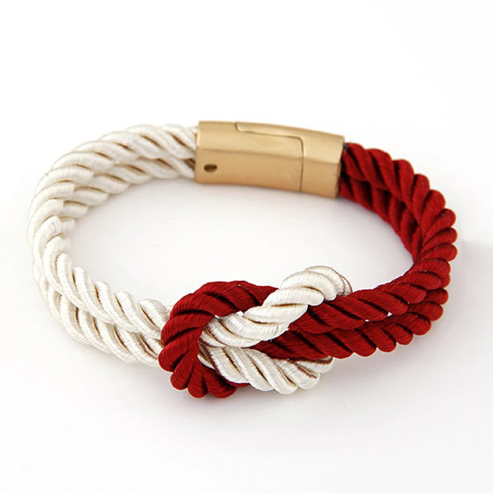 Веревочный браслет для мужчин и женщин украшение на запястье Модная бижутерия