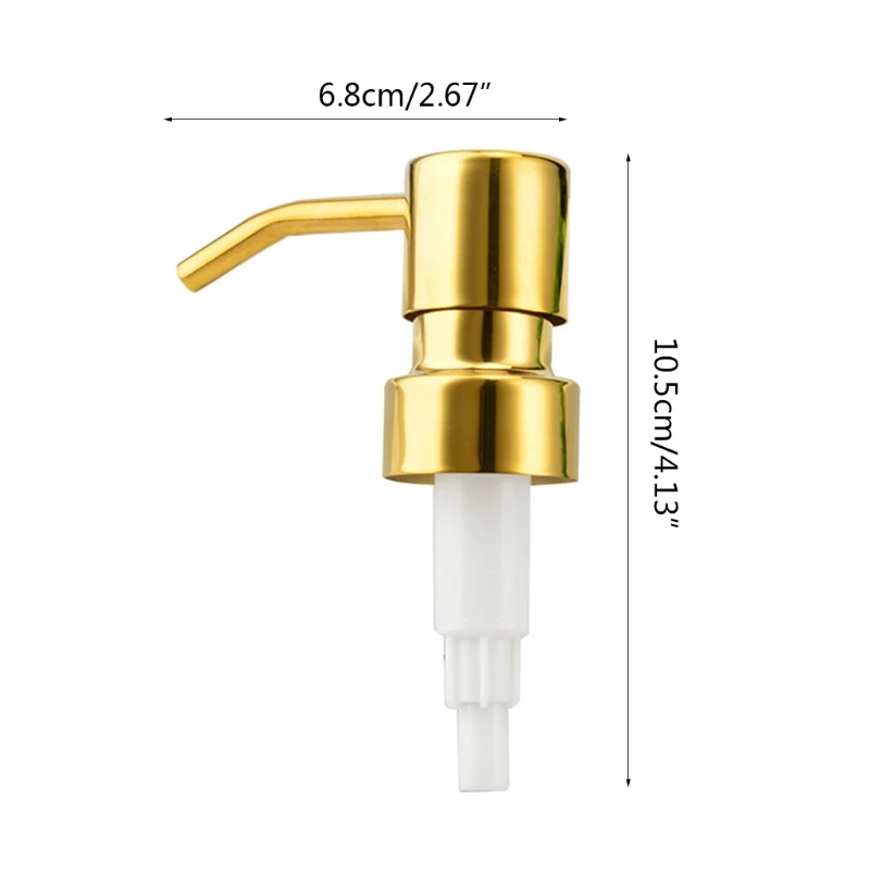 

K1KA Round Neck Top Soap Dispenser Pump Rust Proof Soap Bottles Pumps Plating Gold Simple Design Home Bathroom Facilities