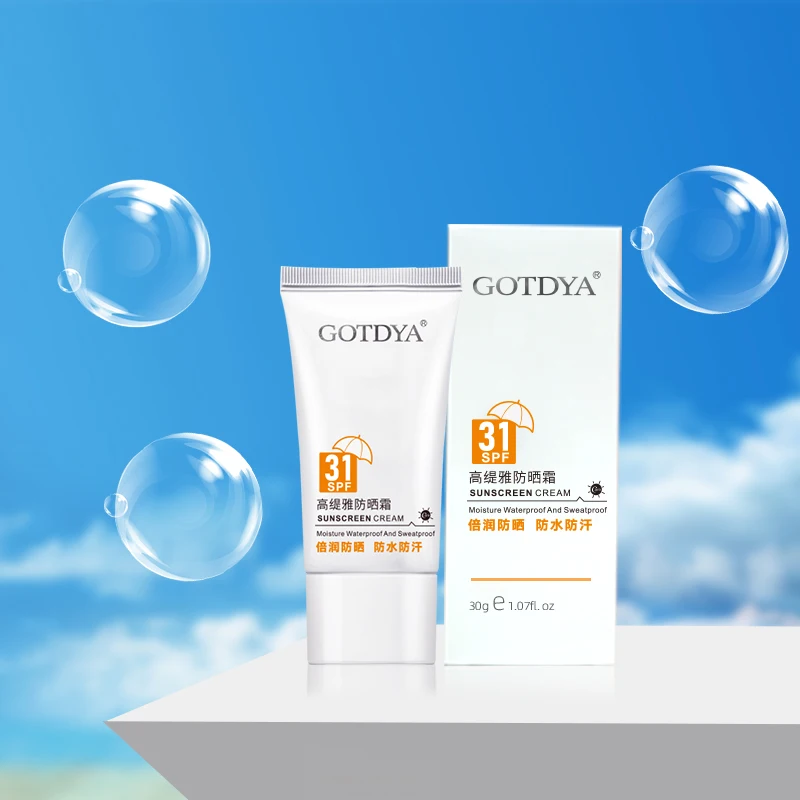Солнцезащитный крем Gotdya SPF31. Водонепроницаемый и устойчивый к поту изолирует