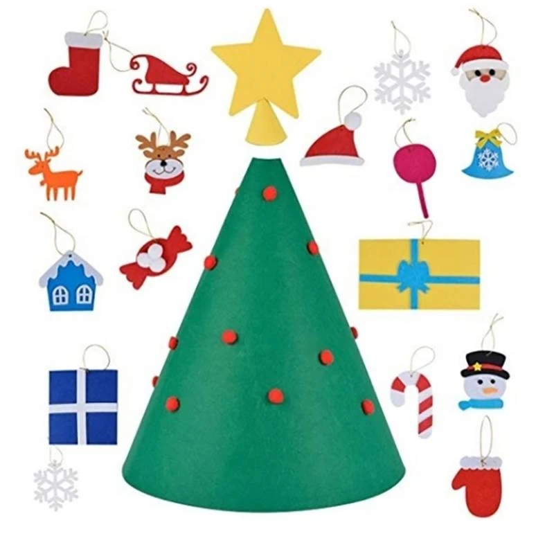 Christmas Tree Decoration New Year Party Artificial Tree Wall Hanging Ornaments Home Decor Kids DIY Felt Christmas Tree Decor