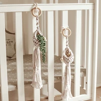 macrame handmade plant hanger room decoration accessories bohemian craft tapestry for nursery decor kawaii home decoration