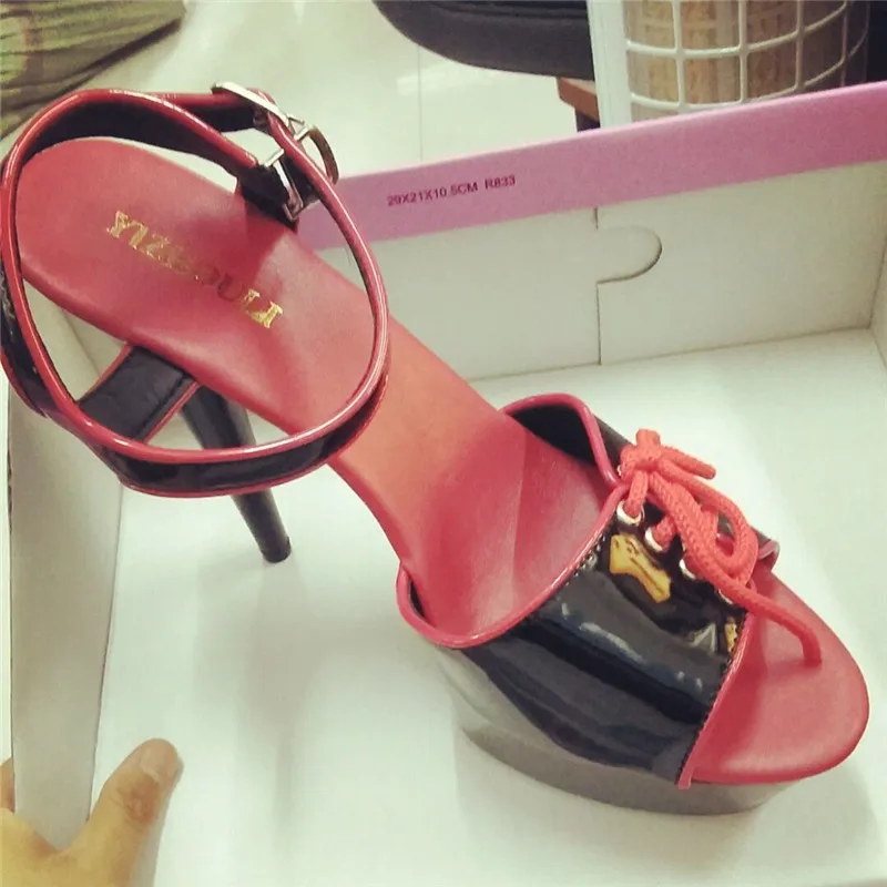 Сандалии женские на шпильке 15 см туфли высоком каблуке 6 дюймов для выступлений и