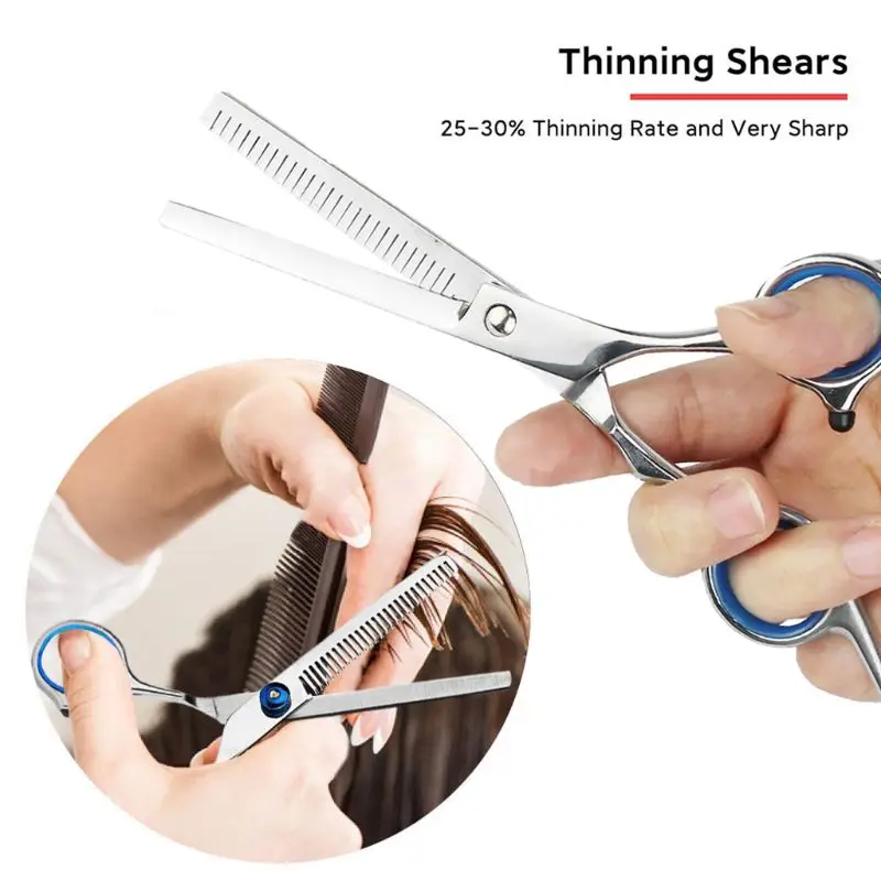 

7pcs Hair Scissor 6 Inch Barber Hairdressing Cutting Professional Shear Set Q1FB