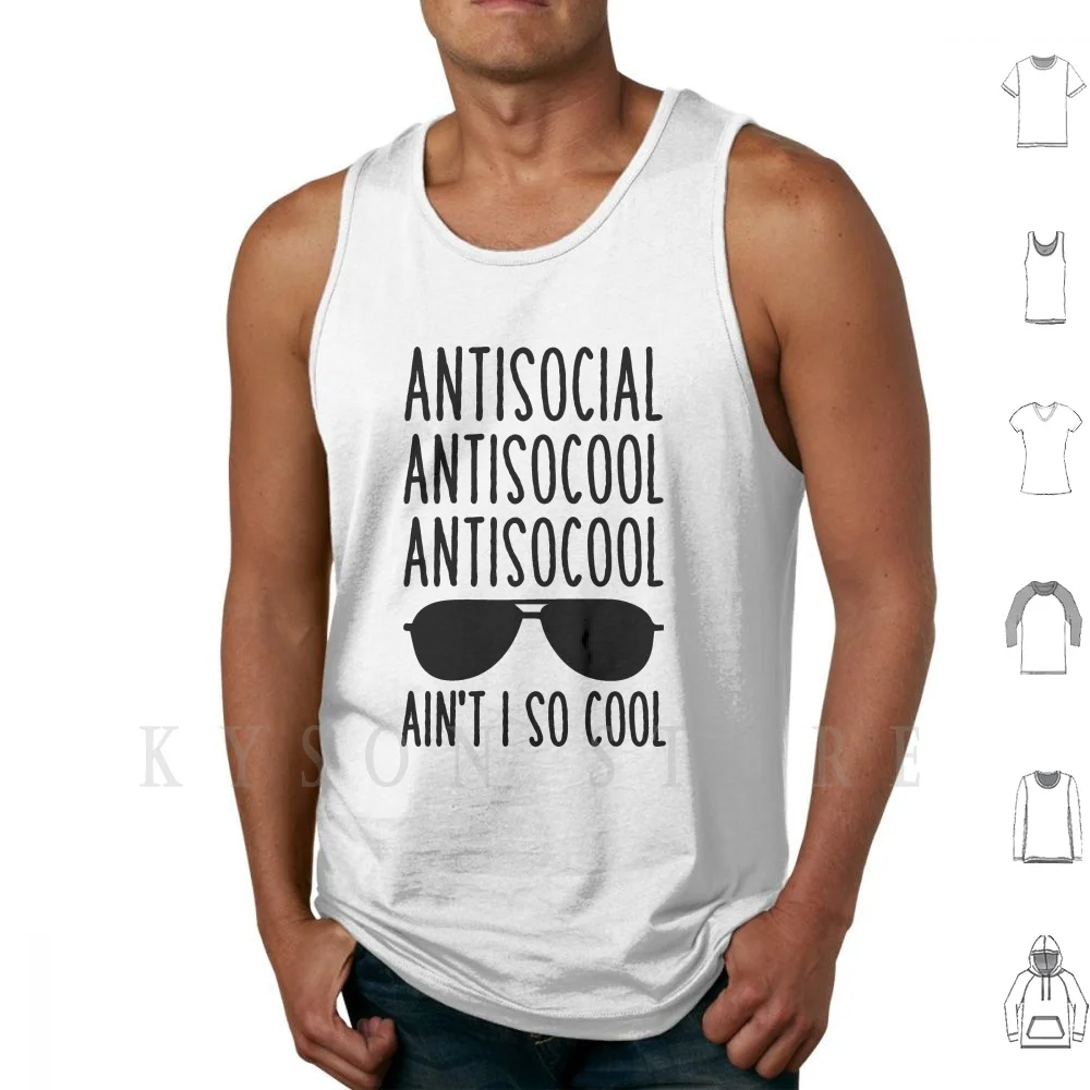 

Ain't So Cool Tank Tops Vest Sleeveless Aint So Cool Antisocool Cool Funny Quote Text Words Typography Introvert Introverted