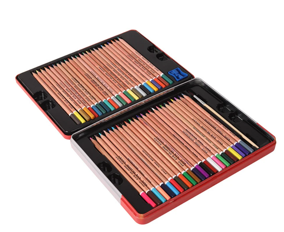 36/48 color Log environmental protection 36 48 water soluble pencil iron box set painting special pen | Канцтовары для офиса и