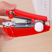 1pc red mini sewing machines needlework cordless hand held clothes useful portable sewing machines handwork tools accessories