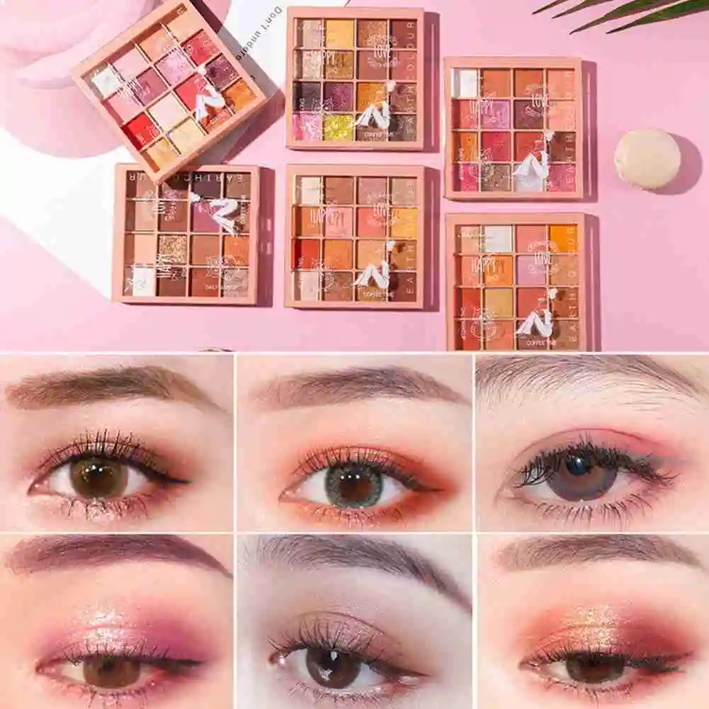 

16 Colors New Cute Glitter Eyeshadow Pallete Shimmer Waterproof Diamond Shadows Palette Eye Make Up Eye Shadow