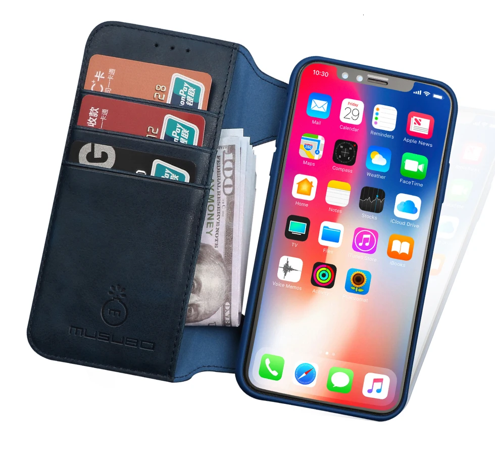 Musubo, роскошный кожаный чехол для iphone X, флип-чехол, силиконовый чехол, для iphone 8 Plus, 7, 6, 6s Plus, ТПУ, кошелек, держатель для карт, съемный