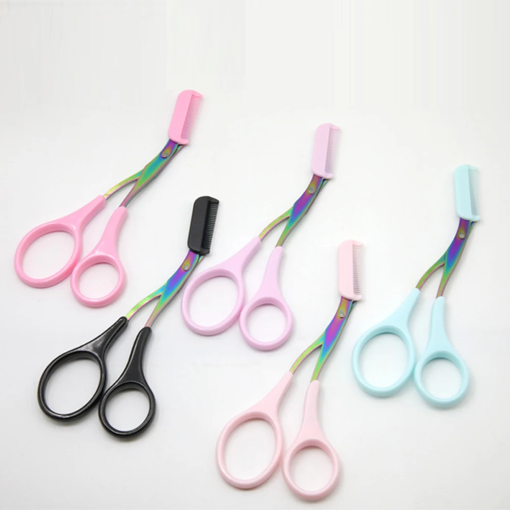 

Ножницы для стрижки бровей Нержавеющая сталь моющаяся бритва с расческой Свадебные съемный ресниц удаления волос Бритва резак инструмент...