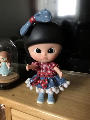 doll dress suitable for joint Doll licca azone ob27 OB24 OB11 Denim + headwear | Игрушки и хобби
