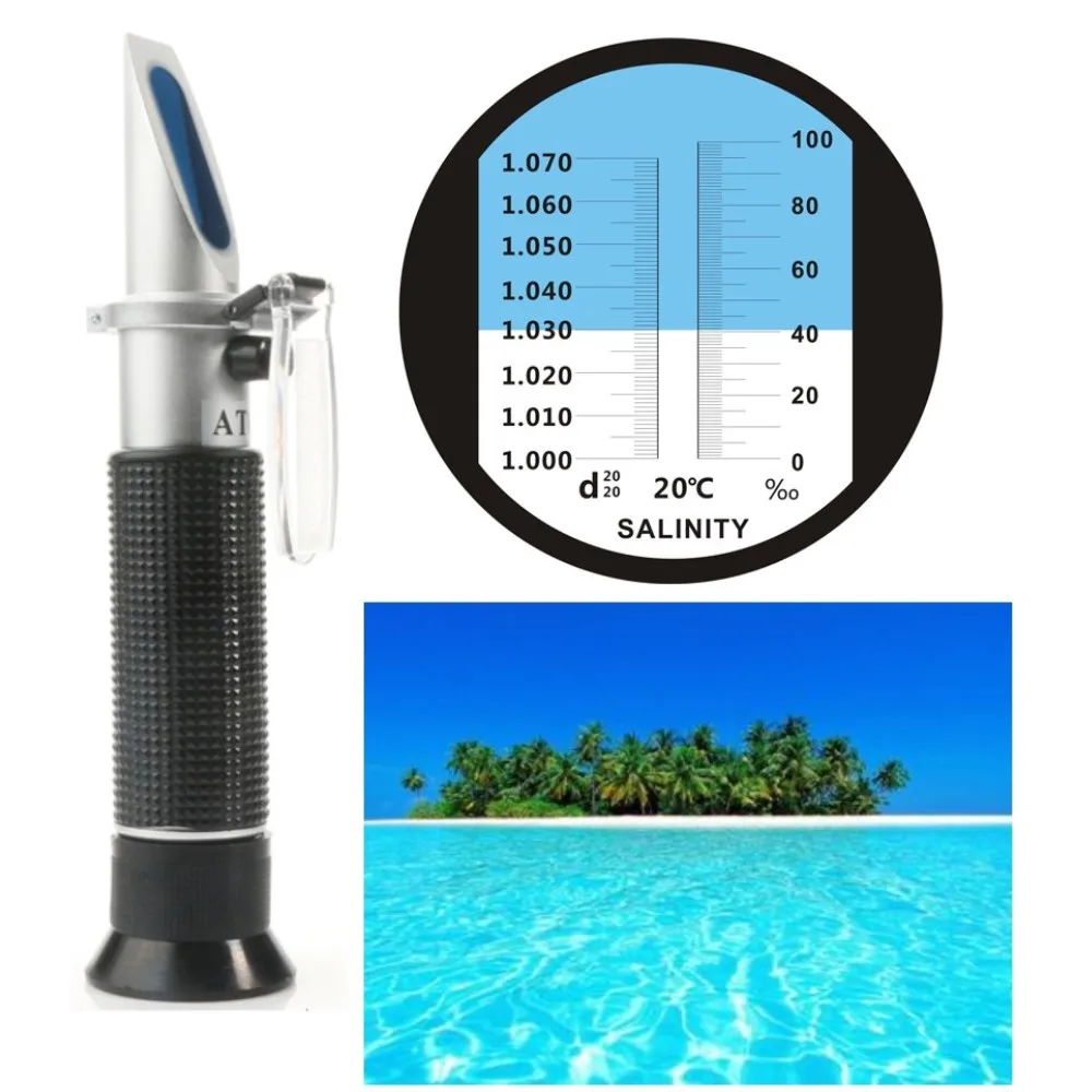 Портативный рефрактометр RZ для морской соленой воды измеритель аквариумный с