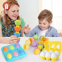 6pcs colorful egg baby toys puzzle game early educational matching toy learning color shape sorter kids toddler children gift