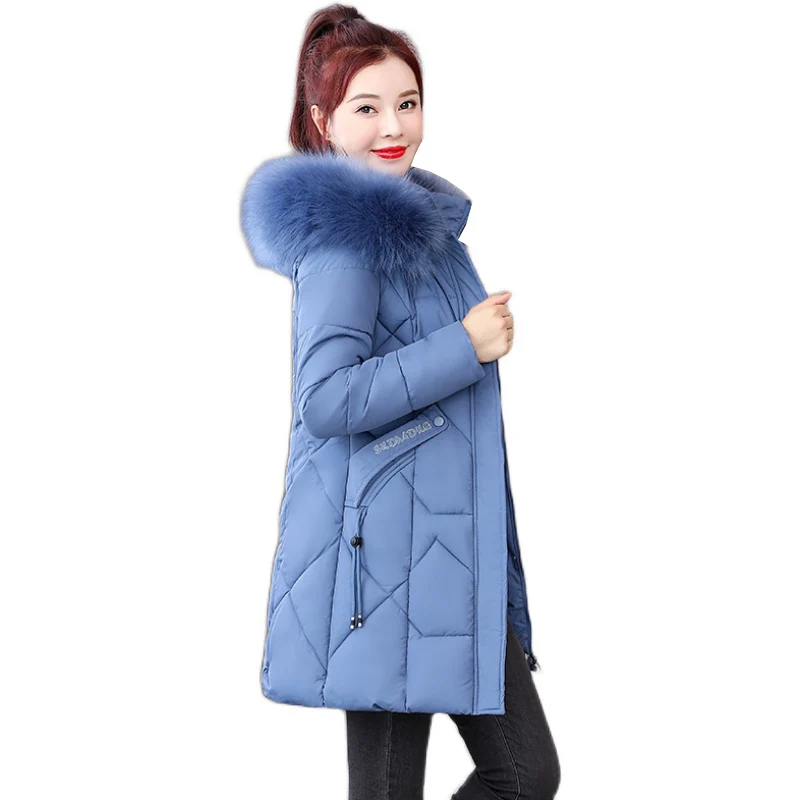 

Oversize Parka Overcoat Women New Winter Warm Down Cotton Jacket Female Outerwear Fashion Loose Hooded Down Padded Jacket Lady