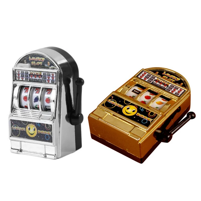 2 Pcs Mini Casino Jackpot Fruit Slot Machine Money Box Game Toy for Kids Adult Decompression Toys Gold & Silver | Игрушки и хобби