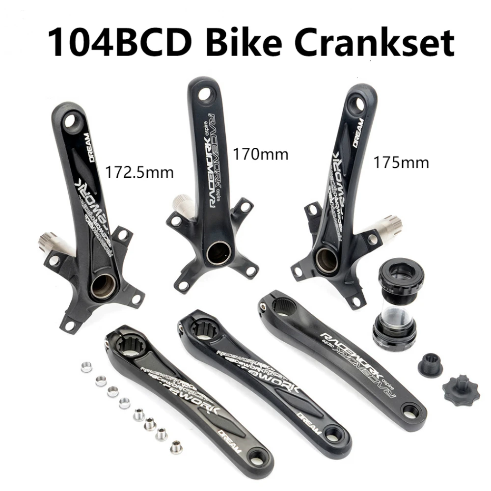 

Universal MTB Bike Crankset Aluminum Alloy 104 BCD Bicycle Crankset Road Bike Crank Bicycle Part Accessories 170mm 172.5mm 175mm