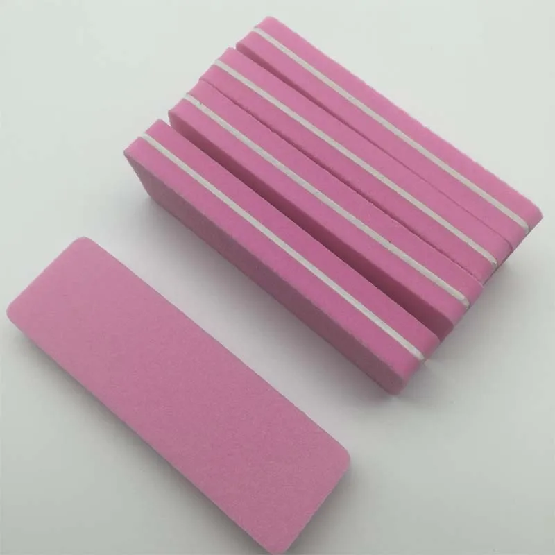 5 шт./лот 100/180 буферный блок розовый мини кубоид пилка для ногтей УФ гель лака