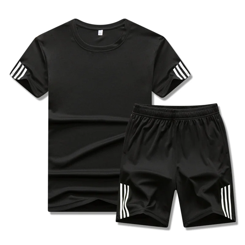 

New Summer men's tracksuit ,ice silk breathable fashion casual fitness jogging T-shirts+Men's shortsMen's clothing t-shirts