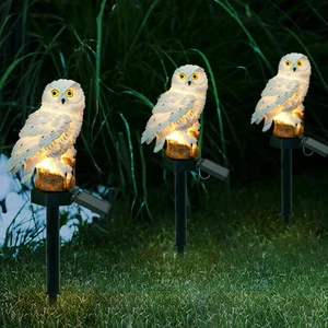 LED Solar Light White Owl Lawn & Garden For Outdoor Yard Garden Street Road Lighting Decoration Lamp Keep Birds & Squirrels Away