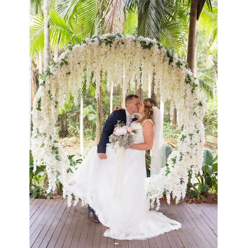 12pcs wisteria artificial flowers hanging garland vine rattan fake flower string silk flowers for home garden wedding decoration free global shipping