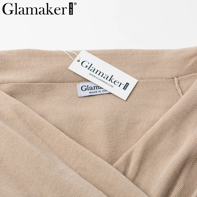 Женский трикотажный свитер Glamaker черный с длинным рукавом для вечеринок и фитнеса