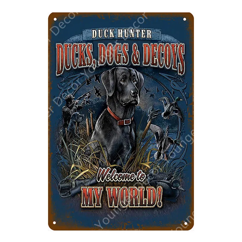 YD7029AI Man Cave Warning Hunting Tin Sign Vintage Wall Decor For Farm House Gun Shop Decorative Plate Hunter Gift Deer Poster YI-143 - Цвет: YD7029AI