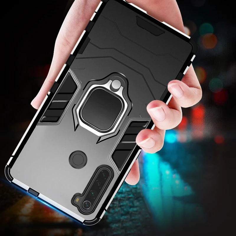 Бронированный чехол для Redmi Note 8 T с магнитным кольцом автомобильный держатель