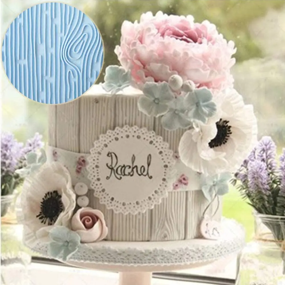 Набор пресс форм для помадки тисненая древесная кора кирпичная стена цветок