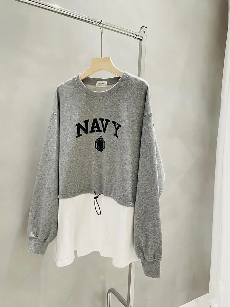 Female Oversized Sweatshirt Woman Korean Fashion Streetwear Women Pullovers Patchwork Harajuku Women Sweetshirts Ladies Tops