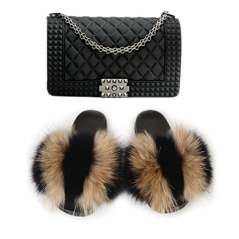 

Женские шлепанцы из лисьего меха, симпатичная пушистая обувь для девушек, женские пушистые сланцы, дамские шлепанцы, меховые сандалии и акс...