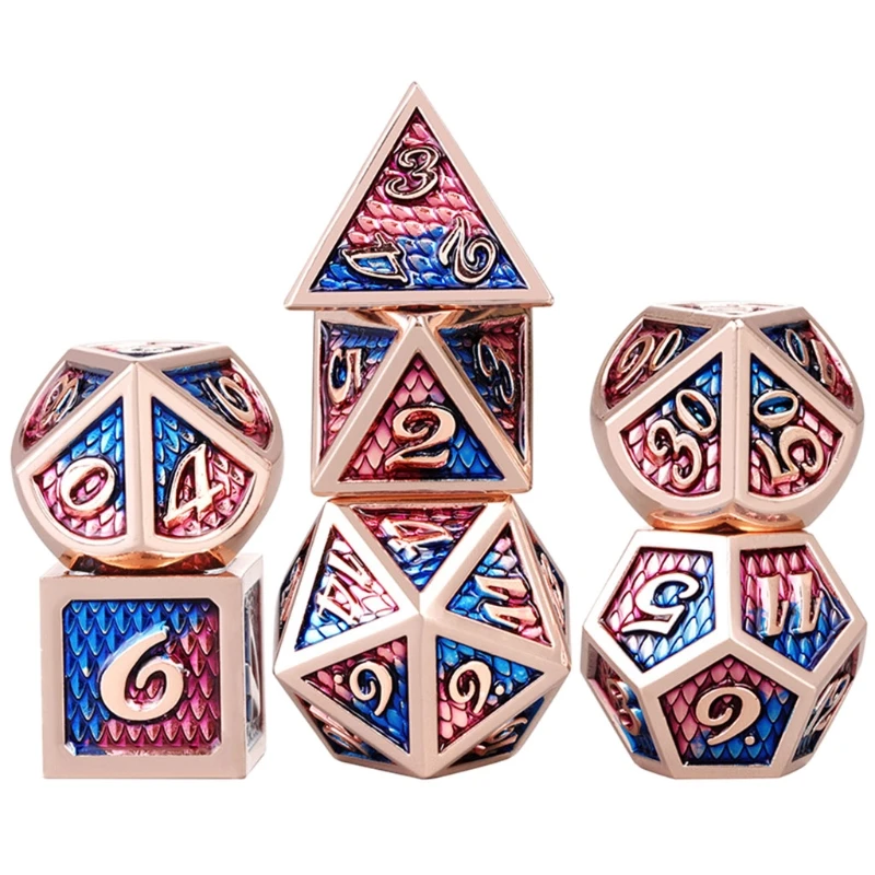 

7pcs/set Metal Dice Set RPG MTG DND Metal Polyhedral Dice Role Playing Games