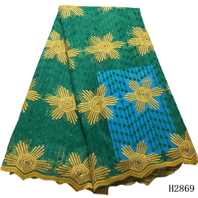 green and yellow Африканская кружевная ткань Высокое качество кружево с вышитое кружево в нигерийском стиле ткань для женщин синяя фиолетовая французская Сетка кружевная ткань - Цвет: green and yellow