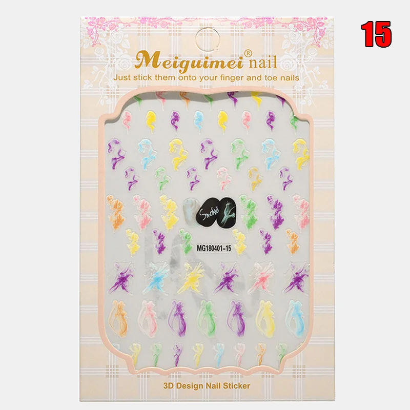Абсолютно новый 1 лист стикер для дизайна ногтей 3D цветок водная наклейка слайдер