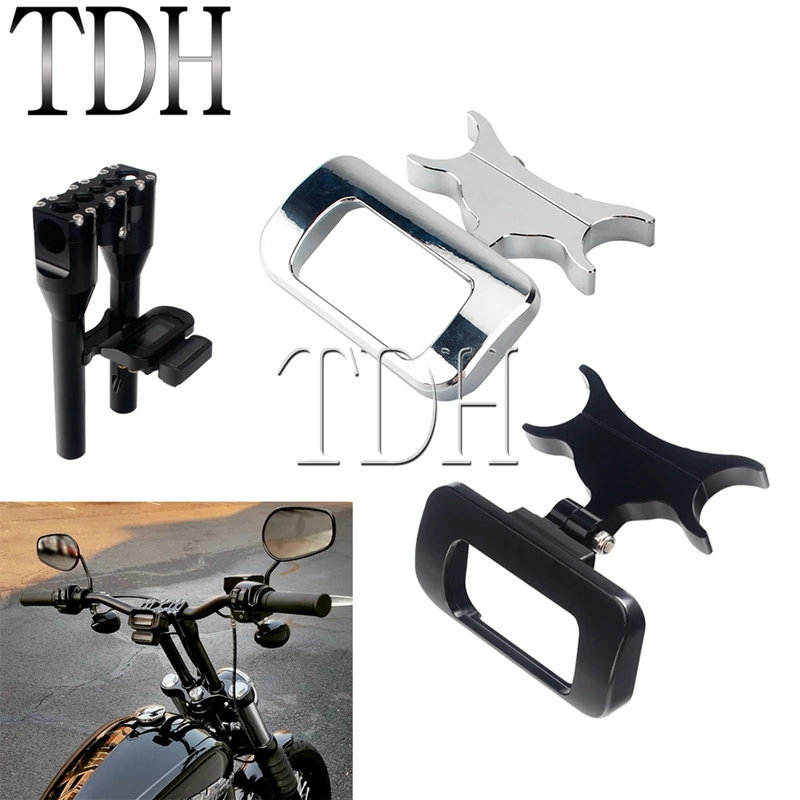 

Motorbike Black Chrome Universal Adjustable Tachometer Odometer Gauge Relocation Mount Bracket for Harley Softail Street Bob