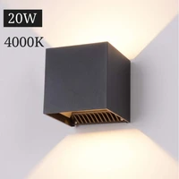 20w 40w outdoor wall lamp ip65 modern led wall light indoor sconce decorative lighting porch garden lights square wall lamps