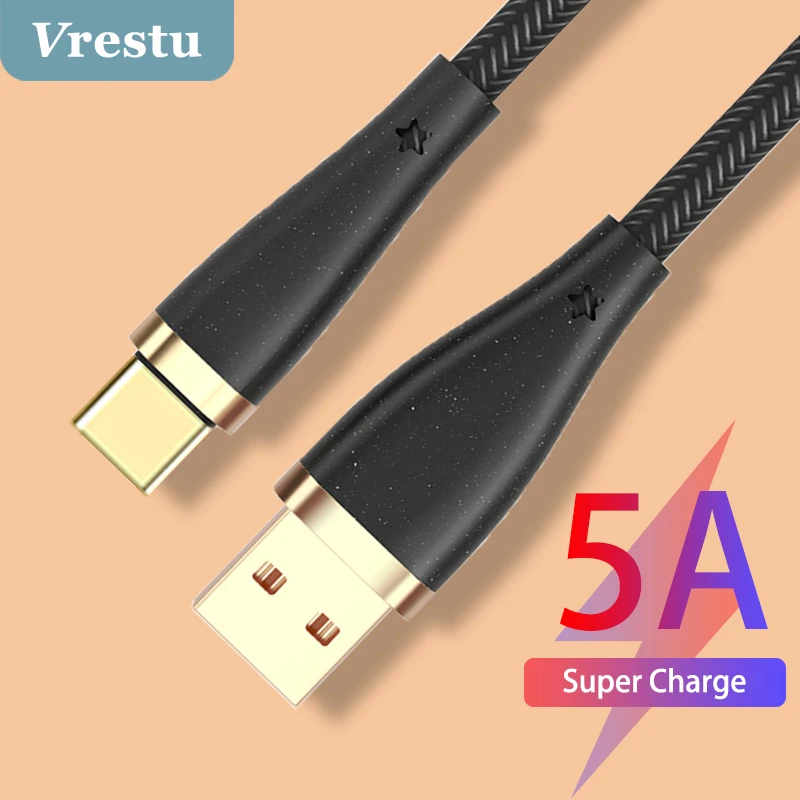 

3 in 1 Gilded 5A Super Charge VOOC Tipo 3A Fast Charging USB Cable for iP Xiaomi mi 12 Oneplus 9 Pro Tape C USBC Cables Cargador
