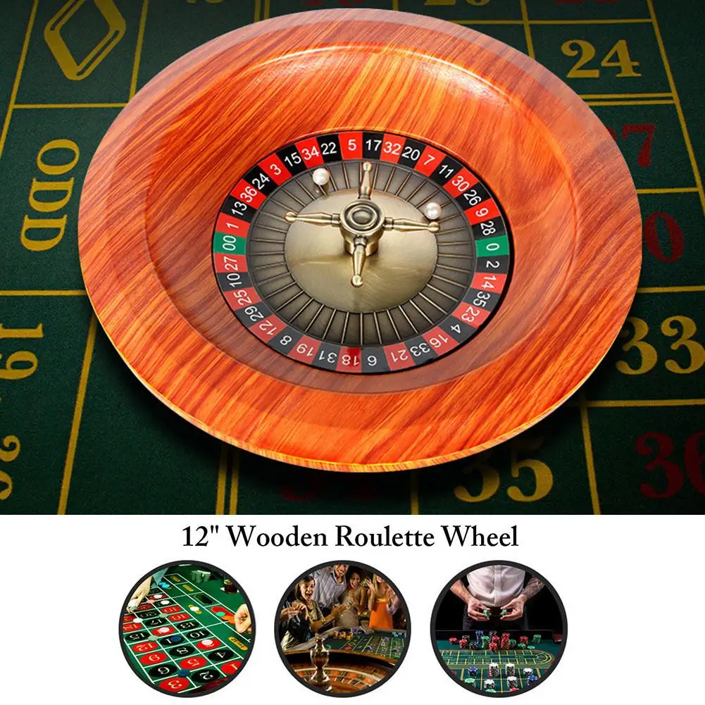 

Wooden Roulette Wheel Set Turntable Leisure Table Games