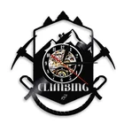 Настенные часы с логотипом для альпинизма, тропы, ледяной топор, оборудование для экстремального спорта, настенные часы с виниловой пластиной, подарок для альпинизма