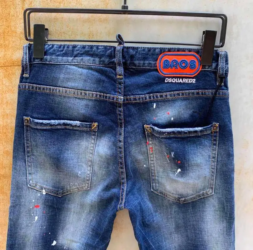2021 blue pants classic,Authentic DSQUARED2,Retro,Italian brand ,Women/Men Jeans,locomotive,Jogging jeans,DSQ002