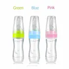 Соска-пустышка для младенцев, инструмент для кормления ребенка, бутылка для молока с ложкой для дозирования продуктов, силиконовая гелевая ложка с крышкой, мягкая бутылка