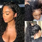 Бразильский вьющийся передний парик 360 на сетке, 13x4 HD, парик на сетке спереди, парики из человеческих волос на водной волне для черных женщин, волнистый парик на сетке, предварительно выщипанный