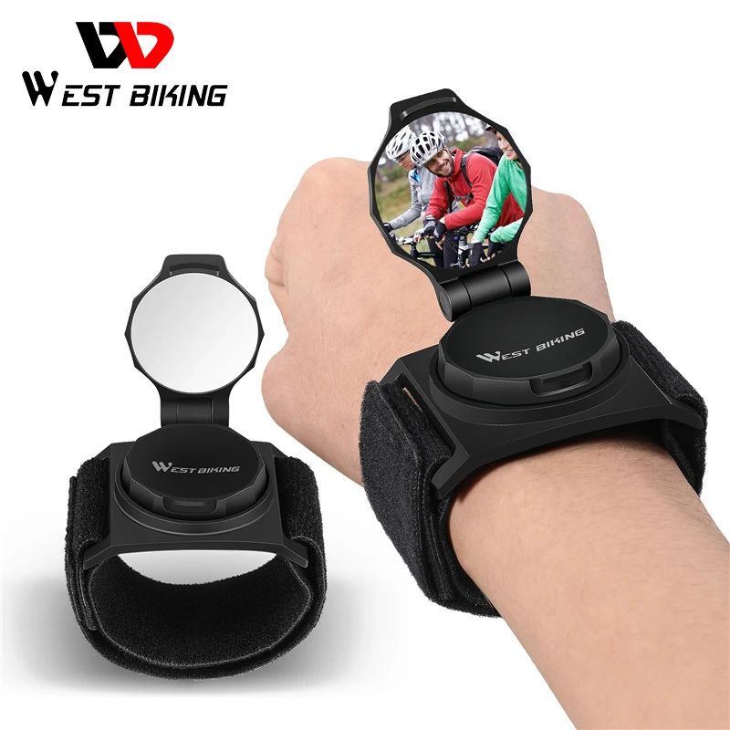 

West Biking Bicycle Mirror Wrist Wear Armband Rear View Mirror MTB Mountain Road Cycling Adjustable Rotatable Bike Accessories