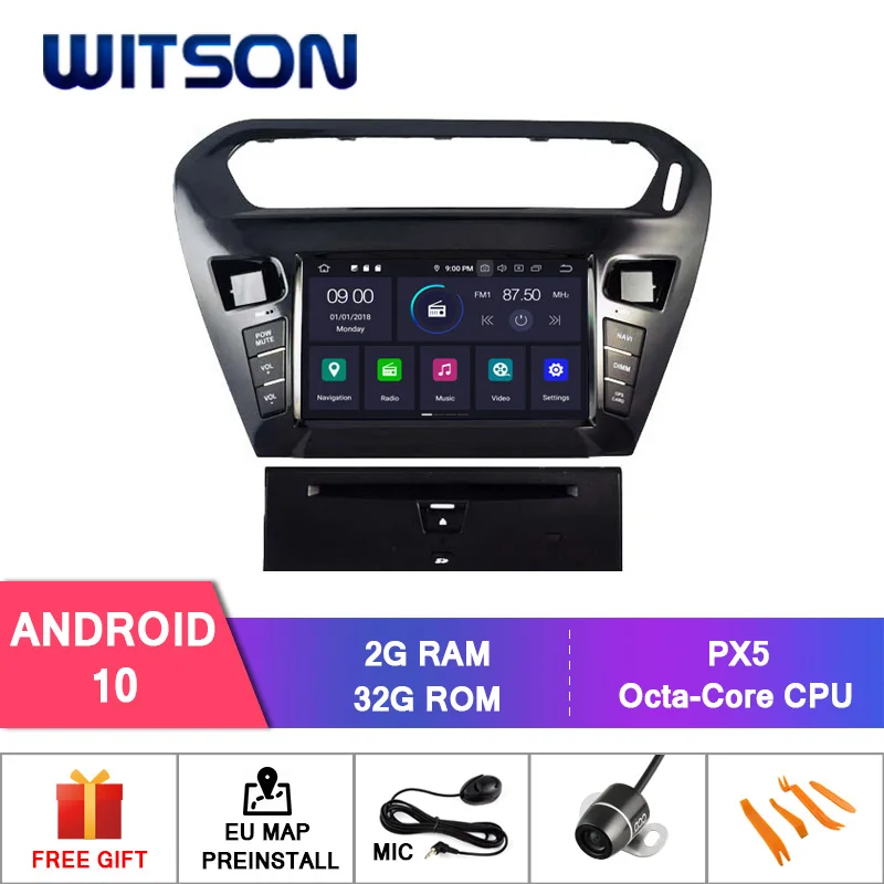 Автомобильный мультимедийный плеер WITSON Android 10 DVD GPS для CITROEN ELYSEE PEUGEOT 301 стерео