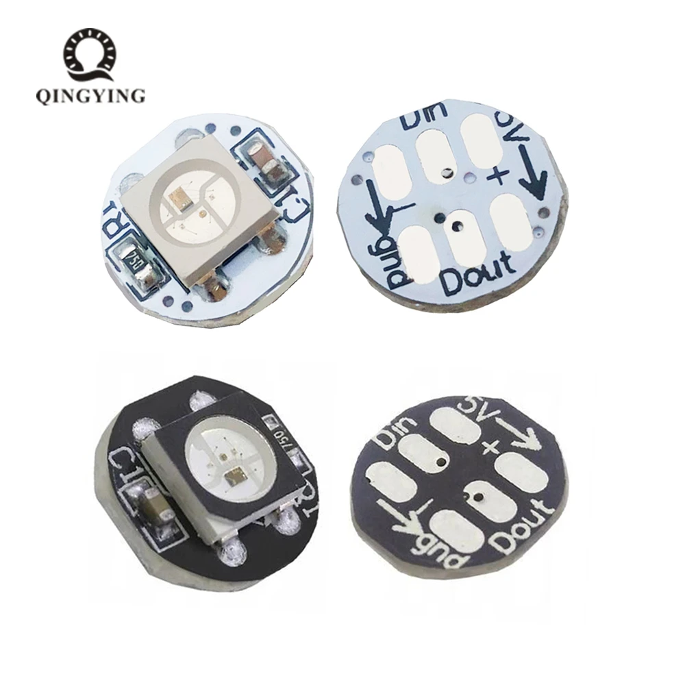 10 шт.-50 шт. DC5V ws2812b 5050 RGB светодиодный чип с черно-белой печатной платой теплоотвода