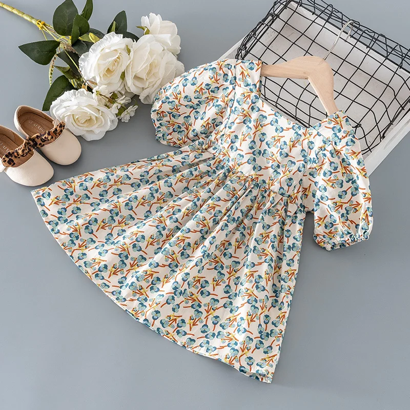 

Baby Girls' summer clothes floral short-sleeved dresses for toddler children girls' clothing 1 2 3 4 5 6 birthday dress dresses