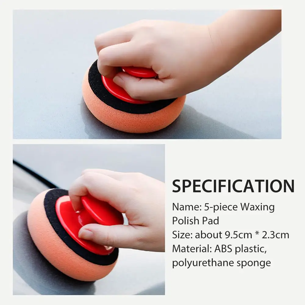 

5Pcs/Set Car Wash Wax Polish Pad Polishing Pad Sponge Car Cleaning Cloth Microfiber Applicator Pads For Pulidora De Coche