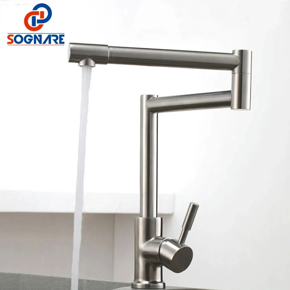 

Sognare кран для кухни Swivel Folding Retractable Rotary Stretch Basin Faucet Hot Cold Water Sink Mixer Tap Brass Kitchen Mixer